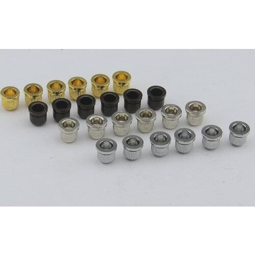 1 Set (6Pcs) Through Body String Ferrules / String Bushings For Electric Guitar Parts Chrome / Nickel / Black / Gold