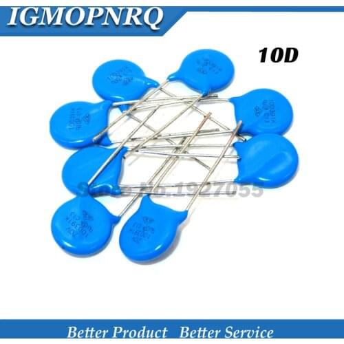 10PCS Varistor 10D101K 10D102K 10D241K 10D270K 10D271K 10D330K 10D390K 10D470K 10D471K 10D511K 10D820K 10D821K piezoresistor
