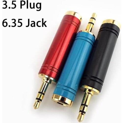 3.5mm Male to 6.5 mm Female Adapter 3.5 plug 6.35 Jack Stereo Speaker Audio Adapter converter for Mobile Phone PC