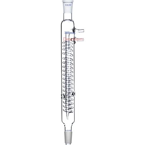300mm,24/40,Glass Spiral Reflux Condenser,New Advance Chemistry Lab Glassware