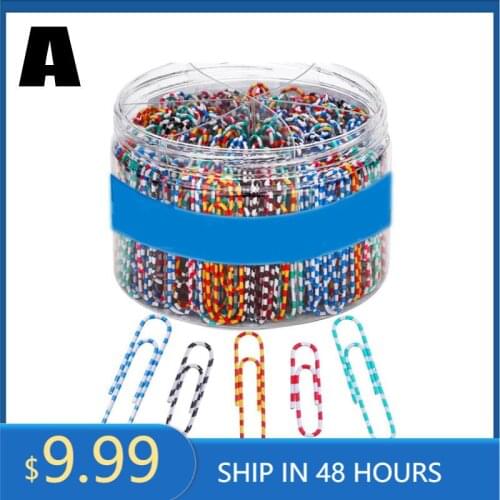 450pcs /lot big size paper clips Effective Office Supplies Large Mixed Color Clip Bookmark Metal Office Accessories