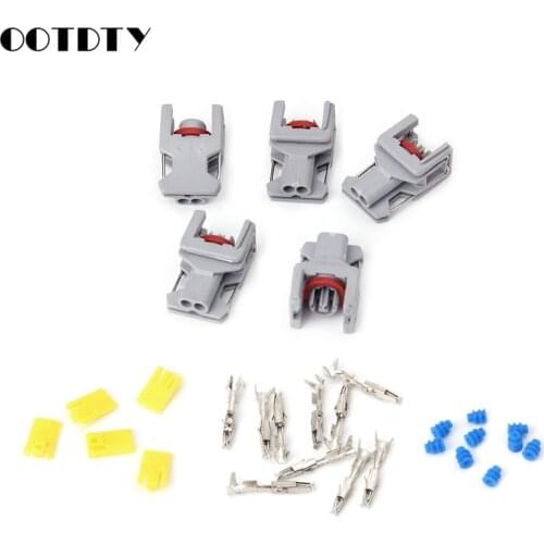5 Sets 2 Pin Waterproof Connector For Delphi 10811963 Fuel Diesel Injector Fuel Rail Plug