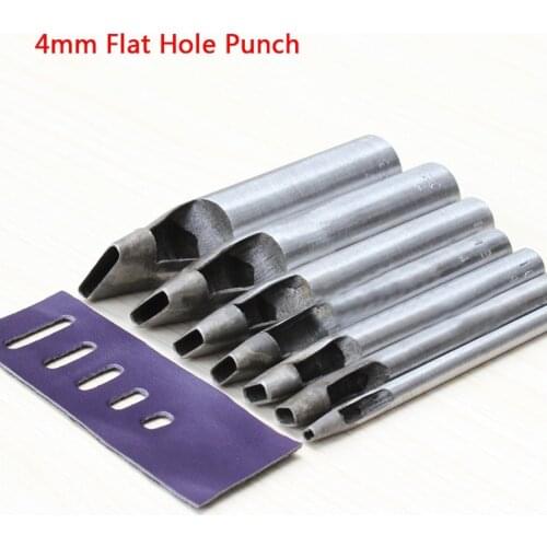 5pcs/lot 4mm*6/7/8/9/10 MM DIY Drilling Bit Leather Craft Puncher Flat Hole Punch Maker Cutter Chisel Tool Set