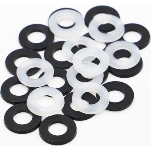 50/100pcs M2 M2.5 M3 M4 M5 M6 M8 M10 M12 White Black Nylon Plastic Flat Washer Plane Spacer Insulation Seals Gasket Ring
