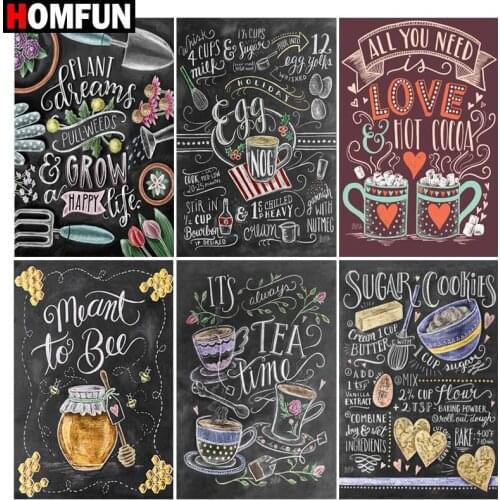 HOMFUN Full Square/Round Drill 5D DIY Diamond Painting "Text landscape" 3D Embroidery Cross Stitch 5D Home Decor Gift