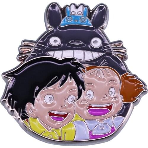 My Neighbor Totoro anime action figure prefect quality metal sisters brooch Toys for children home decoration