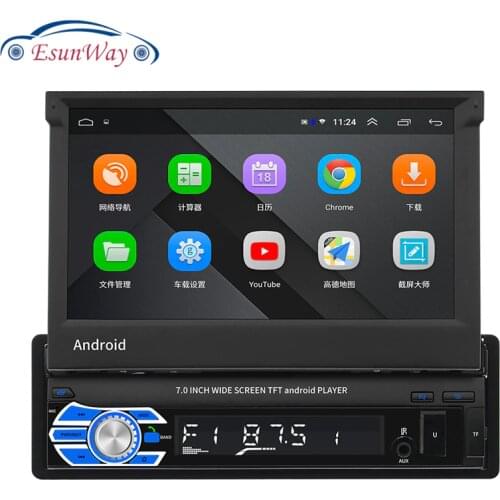 Android 8.1 Car Radio Retractable GPS Wifi Autoradio 1 Din 7'' Touch Screen Car Multimedia MP5 Player