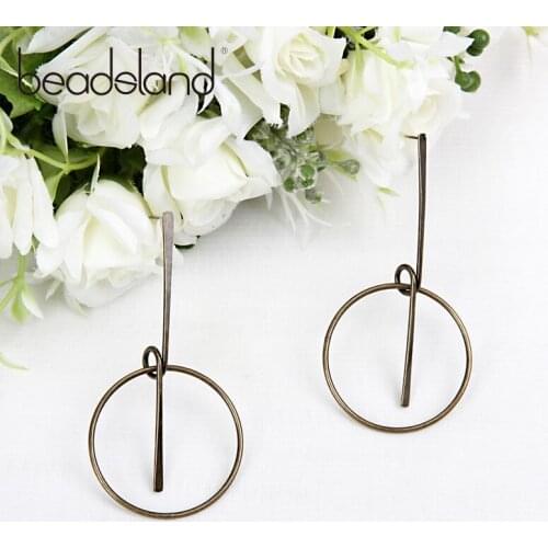 Beadsland Drop Earrings Copper Rod Link Circle Design Fashion Ethnic For Women Men Unisex Dancing Party Christmas Gift 39969