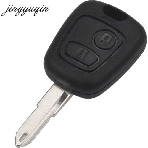 Jingyuqin 2 Button Car Key Fob Shell For Peugeot 206 207 Citroen C1 C2 C4 Ne73 Uncut Blank Blade Remote Fob Case Replacement