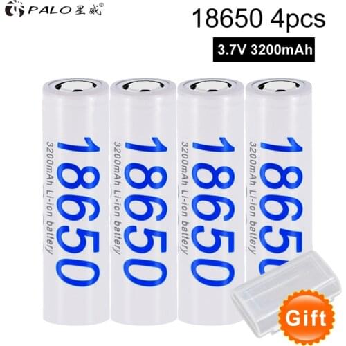 PALO 18650 Rechargeable Battery 3200mAh 18650 30A 3.7V lithium battries li-ion li ion liion 3.7volt high current batteries