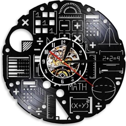 Math Formulas Wall Clock Math Equation Educational With LED Backlight Teachers School Classroom Decor Mute Silent Watch