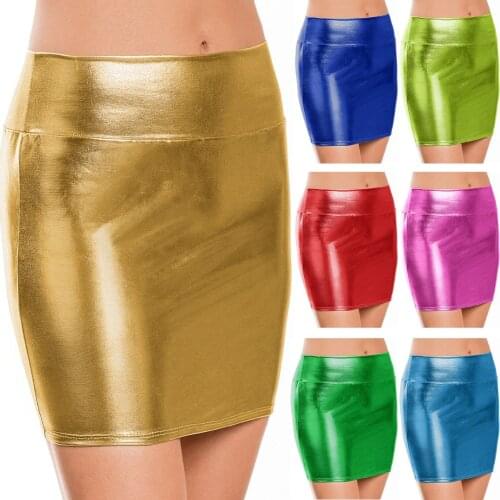 Fashion Sexy Shiny Wet Look Metallic Mini Micro Skirt Bodycon Ultra Short Skirt Evening Clubwear Party Wear