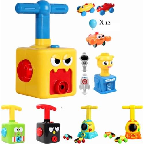 Power Balloon Car Toy for Children Gift Power Balloon Launch Tower Toy Puzzle Fun Education Inertia Air Science Experiment Gift