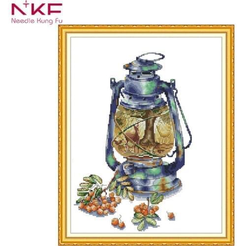 Cross Stitch Kit still life style Kerosene lamp cross stitch patterns kits needlepoint craft for printable fabric