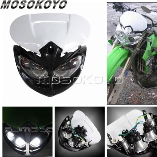 18W Motocross Off Road Headlight Headlamp White Supermoto Fairing For Honda Kawasaki Suzuki Dirt Pit bike Enduro Headlamp