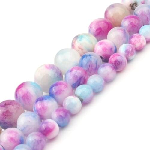 Natural Stone Purple Colorful Persian Jade 6 8 10 mm Round Beads For Jewelry Making Gift DIY Bracelet Necklace 15 inch Wholesale