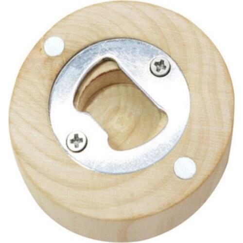 50Pcs/lot New Wooden Round Shape Bottle Opener Coaster Fridge Magnet Decoration Beer Bottle Opener Custom logo