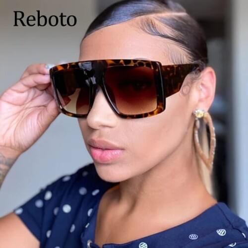 Eye glasses for women trendy 2020 Oversized Luxury Brand Fashion Sunglasses woman Big Frame pilot glasses eyewear uv400