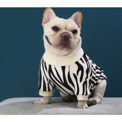 Dog clothes pet pug Teddy stretch plus fleece thick sweater new small puppy autumn and winter clothes