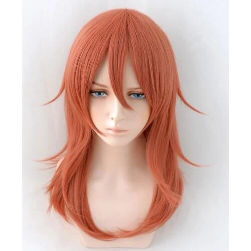 Chainsaw Man Cosplay Wig Angel Devil 50cm Long Wig Christmas Dark Orange Anime Wigs Heat Resistant Synthetic Wigs + Wig Cap