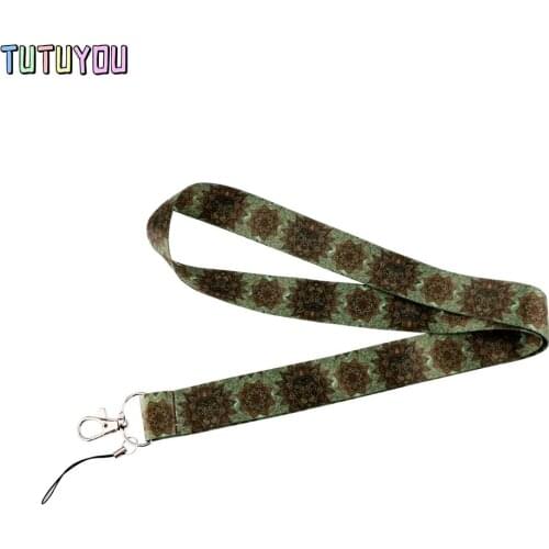 PC3085 Painting Art Flower Lion Key Chain Lanyard Neck Strap For Phone Keys ID Card Creative Lanyards For Child Students Friends
