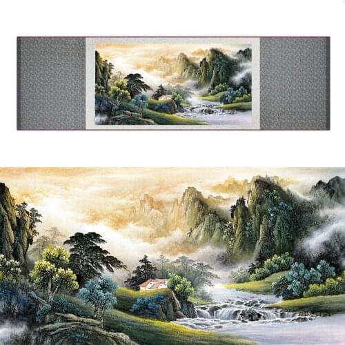 Landscape art painting Mountain and River art painting Sunburst painting Chinese landscape painting19062927