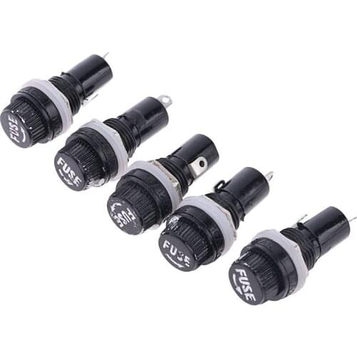 Drop Ship 5pcs 10A Chassis Panel Mount Fuse Holder Socket for 5*20 Glass Fuses 250V