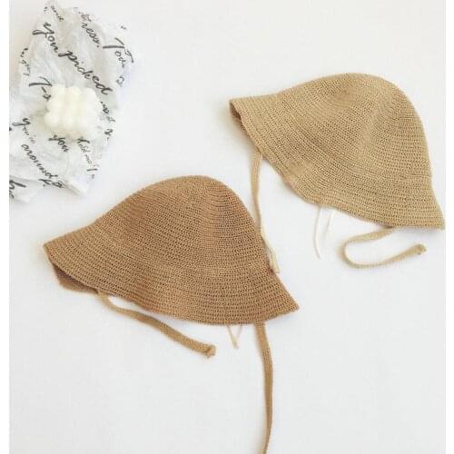 2021 the new style joker solid color handmade straw hat foldable sun hat outdoor travel hat for child boy and girl 03