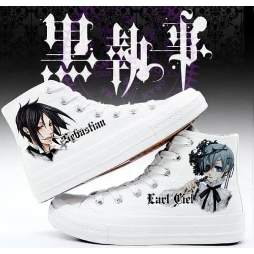 Black Butler cosplay Anime cartoon students high help canvas fashion shoes casual comfortable women and men college cos shoes