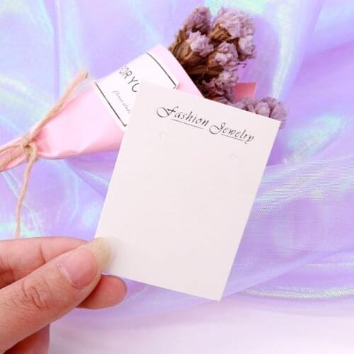 500pcs/lot 5x6.8cm Trendy Jewelry Earrings Packaging White Paper Cards With Logo printing