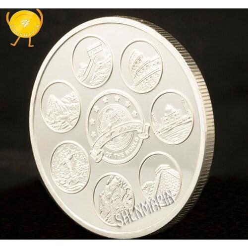 WR Seven Wonders of the World Commemorative Coin New 7 World History Culture Coins Collectibles Best Christmas Gift for Friend