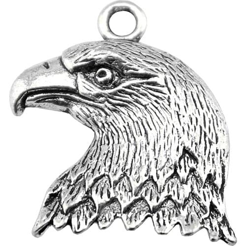 WYSIWYG 10pcs 21x19mm Eagle Head Charm Pendants For Jewelry Making Antique Silver Color Antique Gold Color