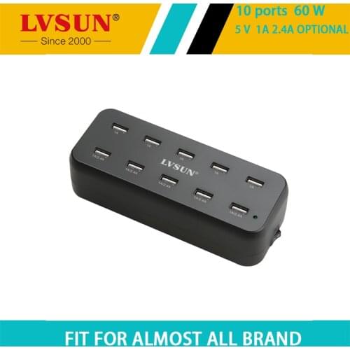 LVSUN 60W 5V 12A 10 Port USB Charger Charging 10 Ipad for iPhone 6S 6 4G 4S 5S for samsung galaxy s5 s4 iPad Samsung BlackBerry