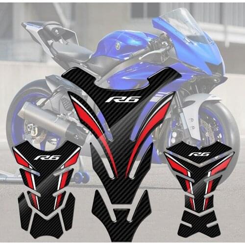 For Yamaha YZF-R6 R6 All Year 3D Carbon-look Motorcycle Tank Pad Protector Sticker