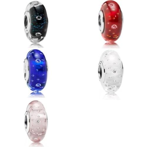 CHAMSS Fashion Charm Wild 925 Silver High-end 1:1 Glass Bubble Series String Diy Bracelet Women Jewelry Holiday Best G