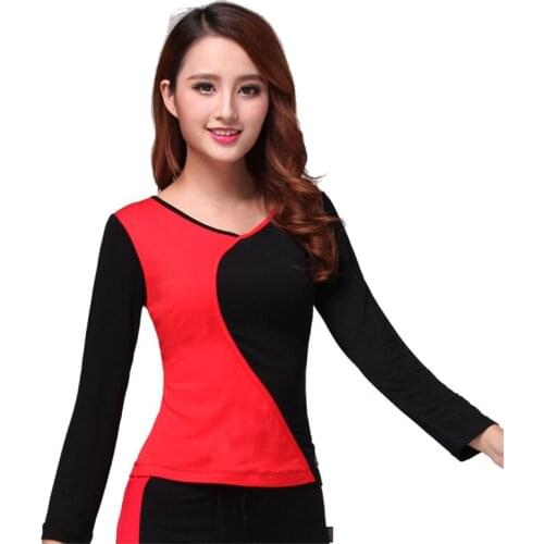 New Fashion Round Neck Modal Cotton Modern Women Latin Dance Long Sleeve Top Dress Performance Costume Dance Practice Clothes