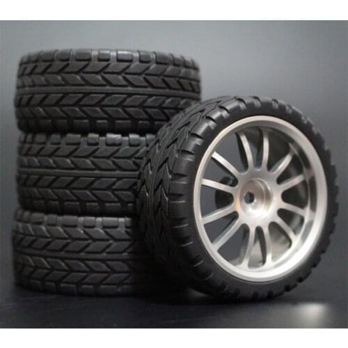 1Set 4Pcs HSP HPI Racing Tires Tyre Metal Wheel Rim 4Pcs For RC 1/10 On-Road Car HSP 94123/94103/94122 D4/D3 FW06 108S