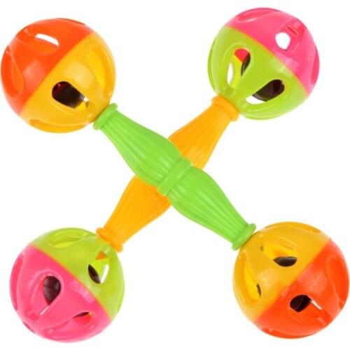 1pc Baby Toys Musical Hand Shaking Rattle Toy Bells Shaking Dumbells Early Development Toys Random Color