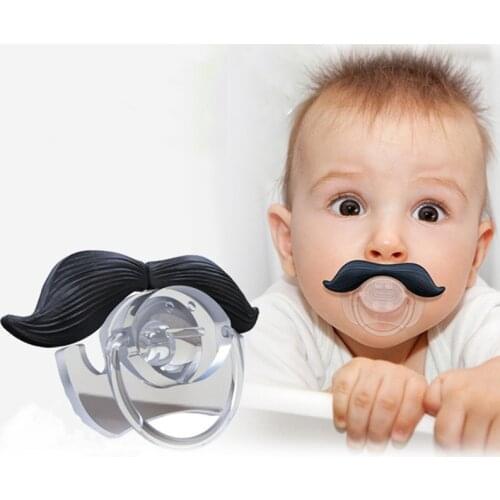 1 Piece Silicone Funny Nipple Dummy Baby Soother Joke Prank Toddler Pacy Orthodontic Nipples Beard Baby Pacifier
