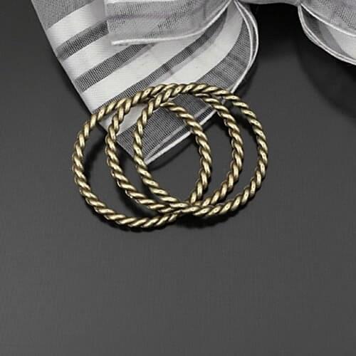 23429)30PCS 26MM Antique Bronze Zinc Alloy Twist Circle Connect Rings Diy Jewelry Findings Accessories Wholesale