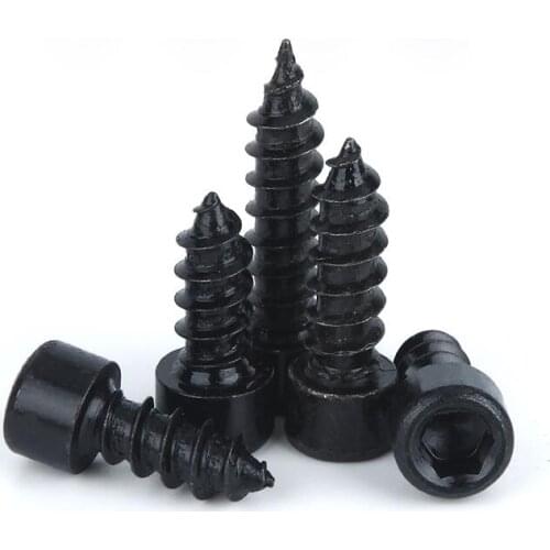 30pcs M4 Carbon steel Inner Hex screws self-tapping screw round Cylinder head hex bolt equipment furniture bolts 16-50mm length