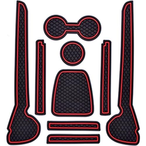 9PCS For 2011-2017 Volkswagen Polo 6R GTI VW Polo Accessories 3D Rubber Car Anti Slip Mat Interior Door Pad/Cup Mat