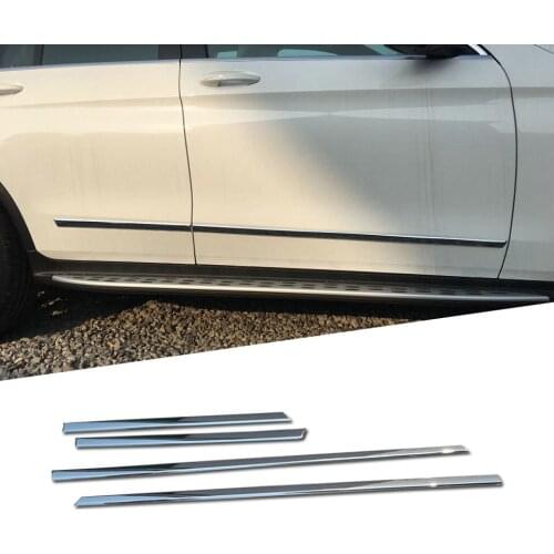 ABS Chrome Fit For Benz GLC Class X205 2015-2019 4Pcs Car Side Door Body Molding Trim Protect Accessories