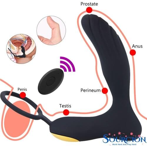 SWT A Anal Vibrator Male Prostate Massage Gay Butt Plug Delay Anal Plug Prostate Stimulator Ejaculation Ring Sex Toy for Men