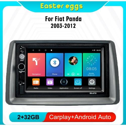 Eastereggs For FIAT Panda 2003-2012 7 Inch 2 Din Car Multimedia Player Head Unit with Frame GPS Navigation Android Autoradio
