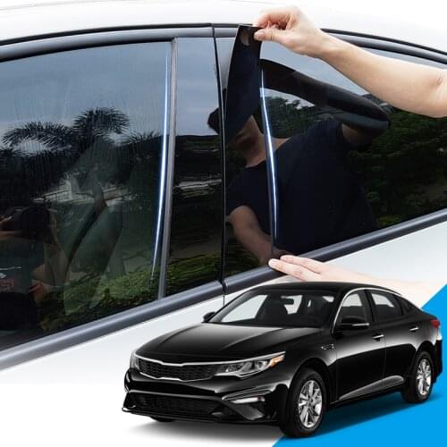 Car Styling PVC Car Window Pillar Trim Sticker Middle BC Column Stickers External Accessories For Kia Optima K5 TF JF 2010-2019