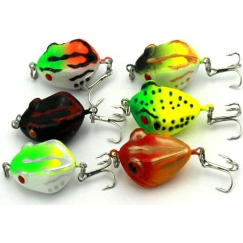 Big Sale 6pcs/lot Artificial Frog Fishing Lures Soft Plastic Fishing Baits With Hooks Isca Pesca Fishing Tackles 4cm 6g