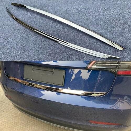 For Tesla Model 3 2017 2018 2019 Rear Trunk Door Strip Molding Cover Trim Stainless Steel Rear Trunk Tail Gate Cover Trim