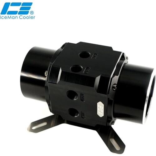 IceManCooler Dual D5 Pump Chain Series EVO Modified Pump Cover Armor Compatible 12CM Fan Hole Position Black,Not Included Pump