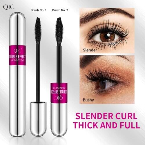 QIC Double-ended Mascara Thick Curling Eyelashes Waterproof Sweat-proof Not Easy to Smudge Quick Dry Eye Lashes Eye Makeup TSLM2